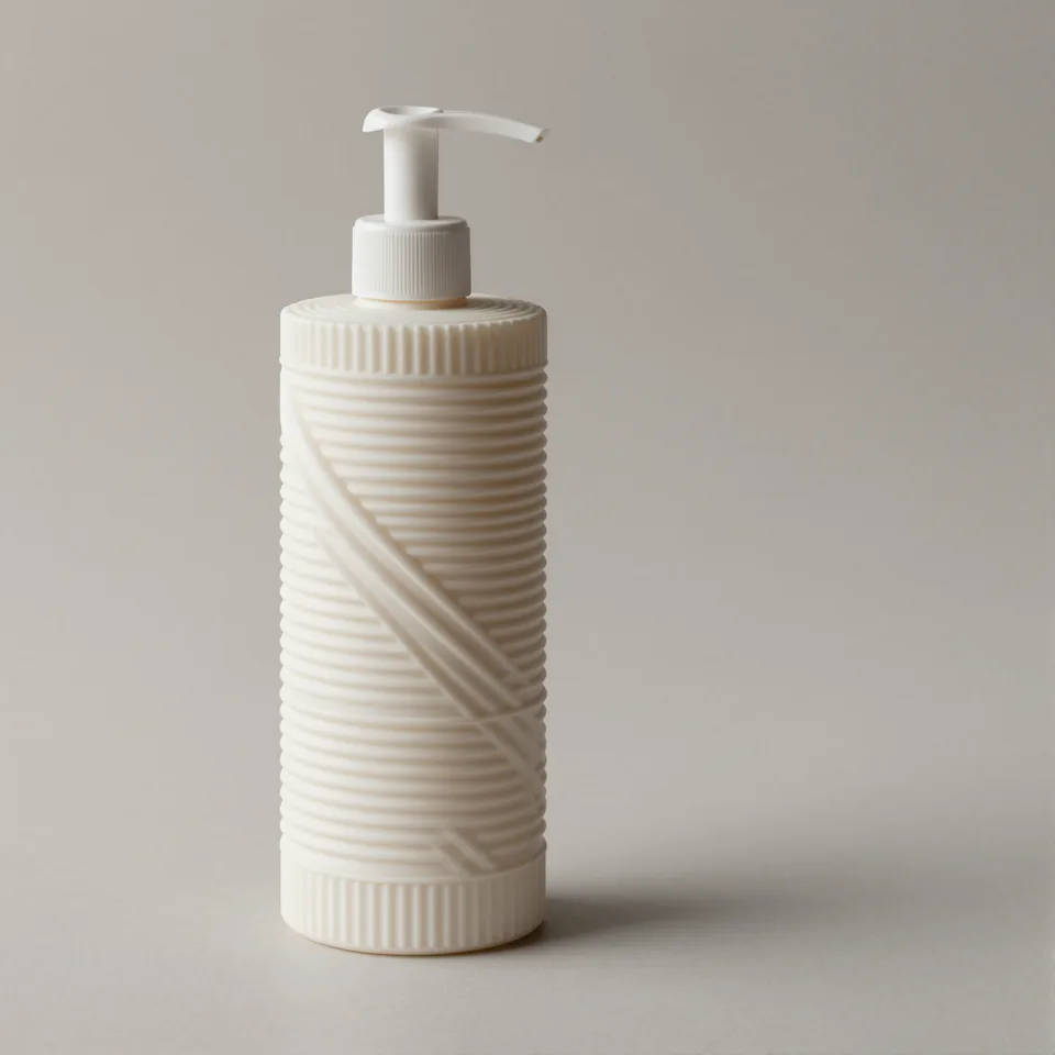 Dispenser de sabonete espiral branco com válvula branca