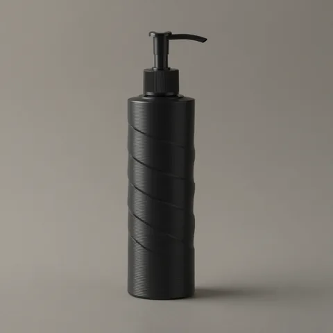 Dispenser de sabonete espiral preto com válvula preta
